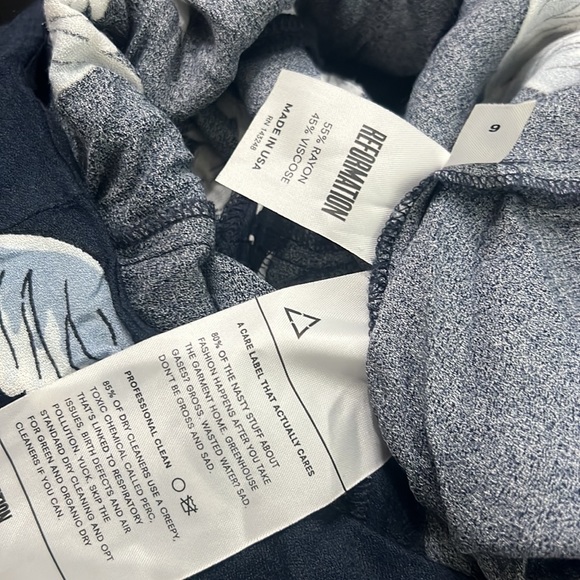 Reformation Bellini Pants Sparrow Print High Rise Crop Straight Leg - Picture 8 of 8